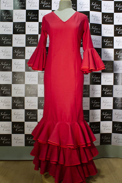 Vestido Rojo Tangos Flamencos - Flamenco Solana y cortes